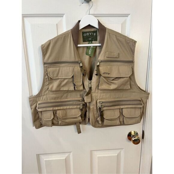Orvis 90’s Tan Fly Fishing Vest sz XL NWT - Picture 1 of 9